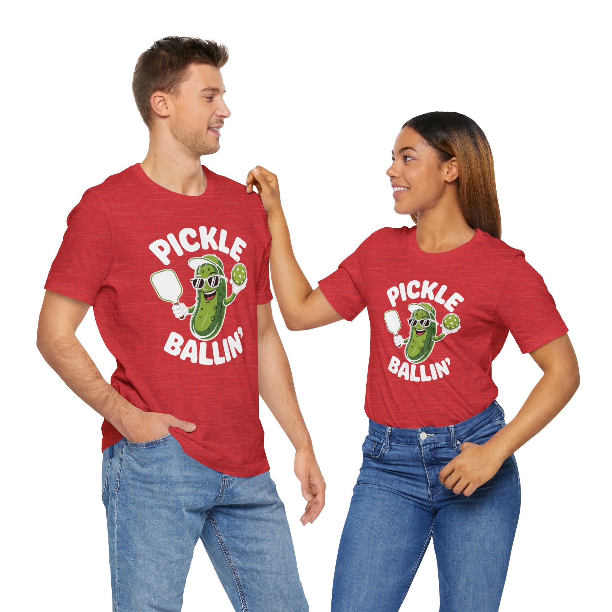 Pickle Ballin' Unisex T-Shirt, Funny Tee for Pickleball Lovers, Sports Gift, Summer Vibes, Casual Wear, Playful Design
