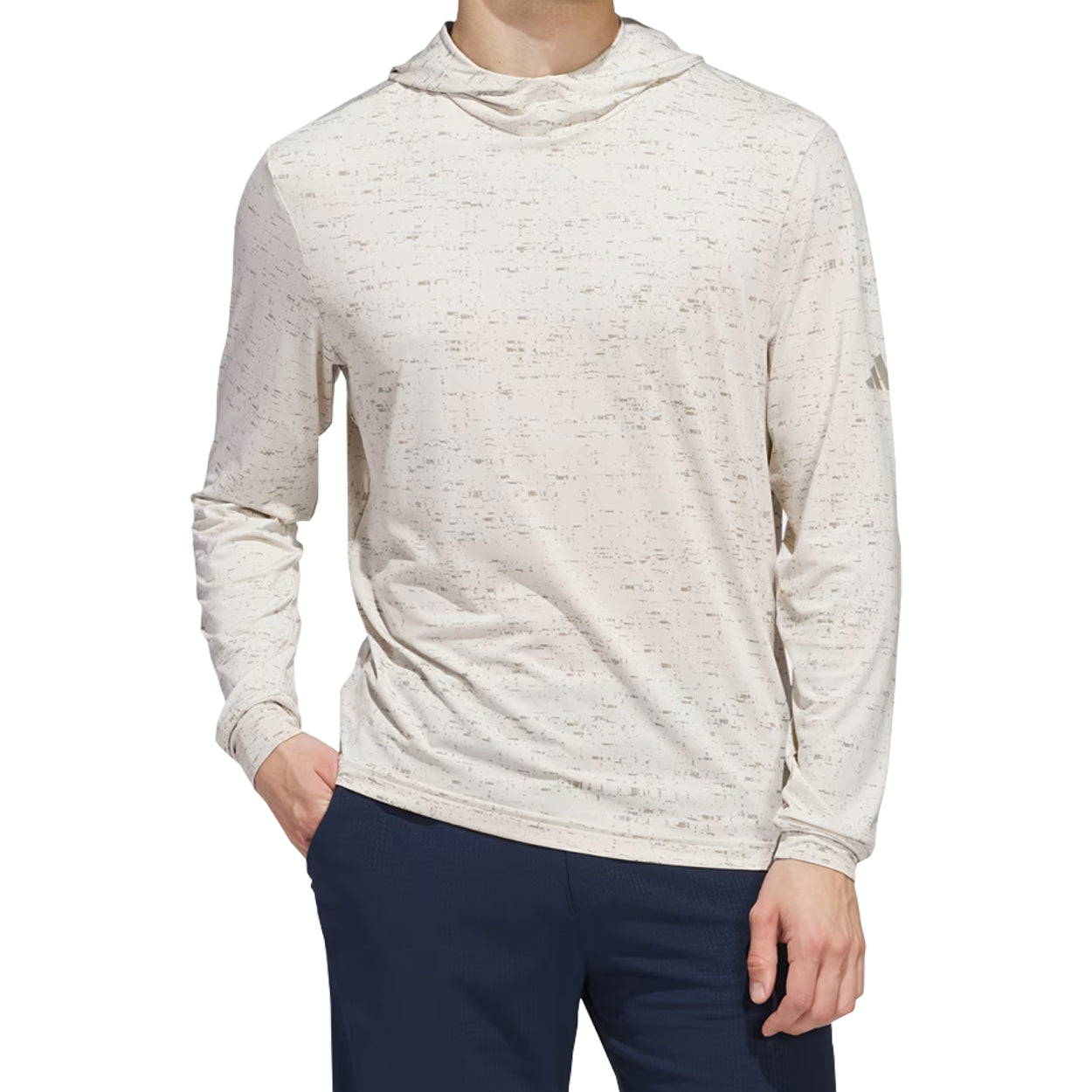 Adidas Golf Core Printed Hoodie Pullover- Men's Performance Lightweight Fabric