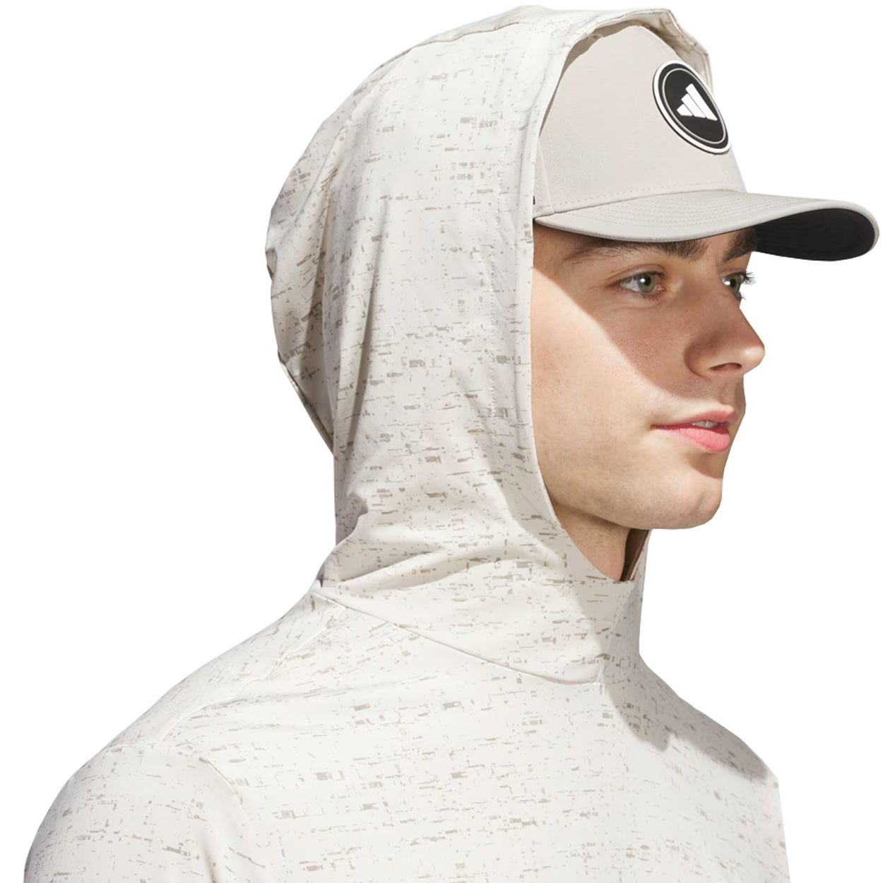 Adidas Golf Core Printed Hoodie Pullover- Men's Performance Lightweight Fabric