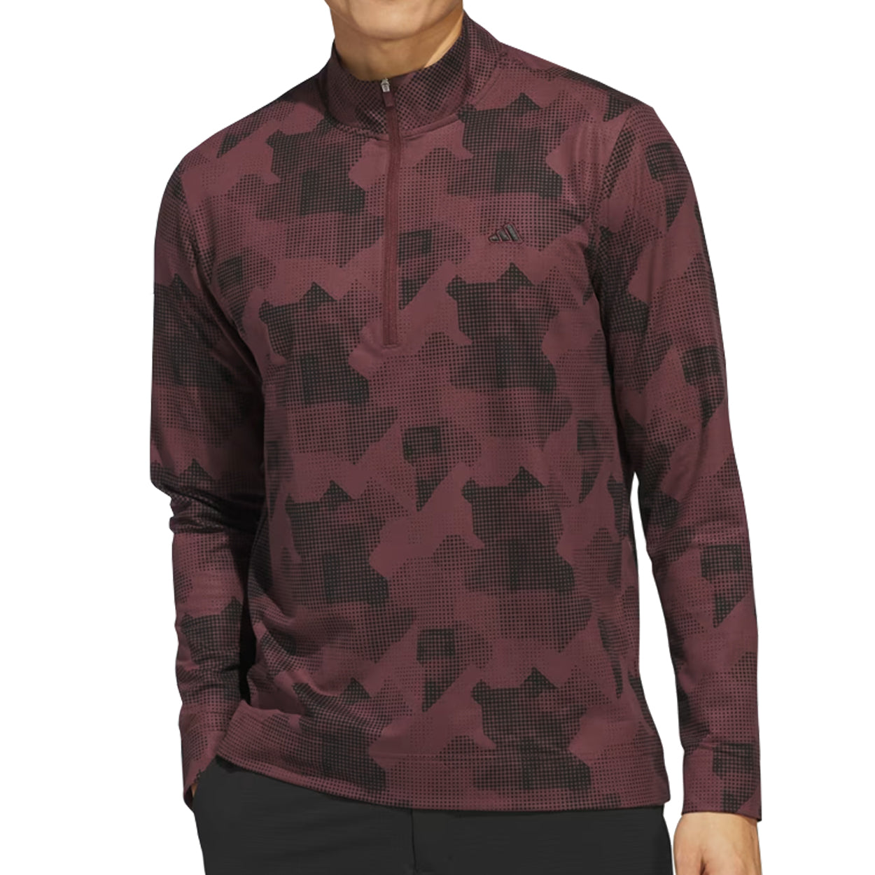 Adidas Go-To Printed Quarter-Zip Pullover – Lightweight Performance Golf Layer for Men