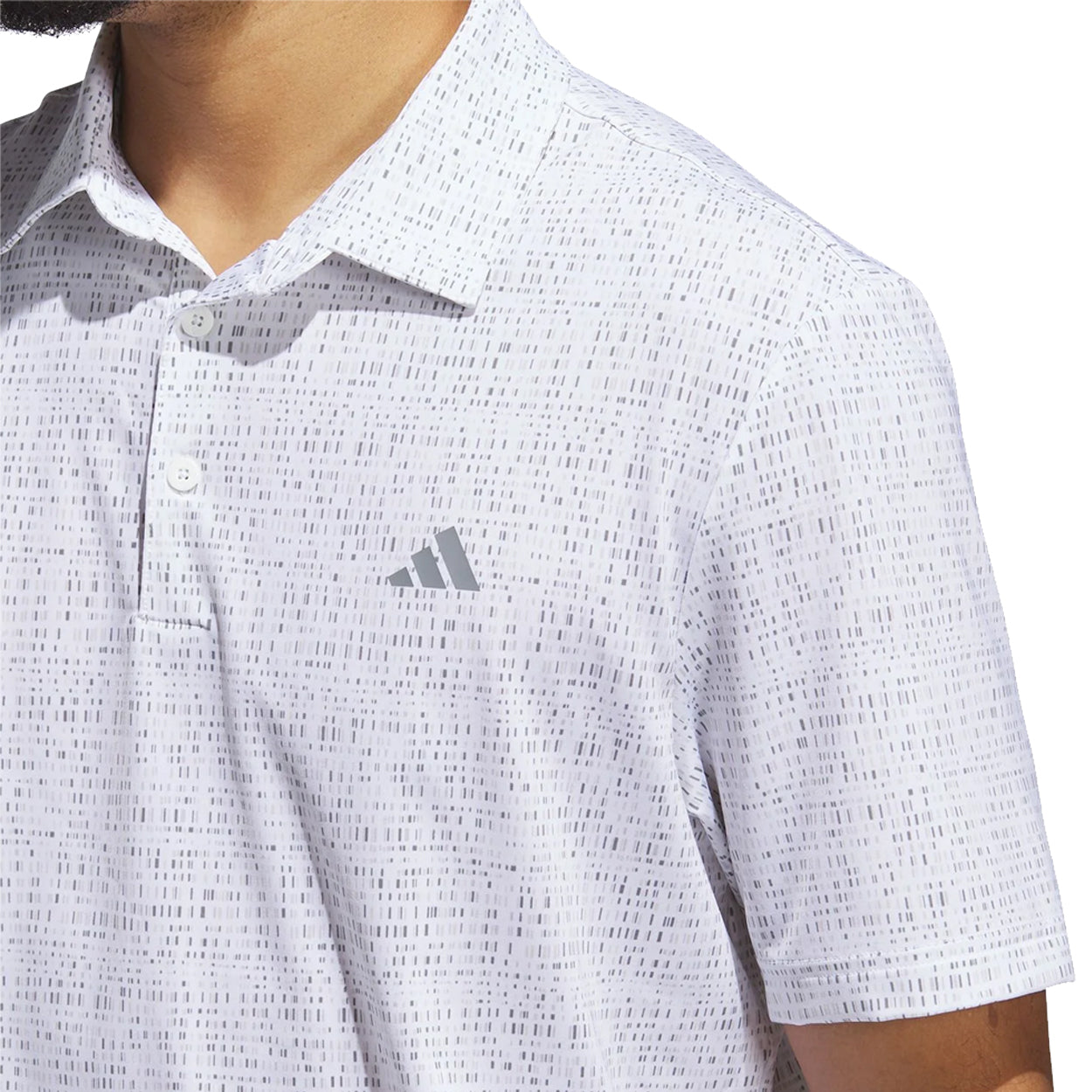 Adidas Men's Ultimate365 Power Grid Print Golf Polo Shirt – Moisture-Wicking, Stretch Performance