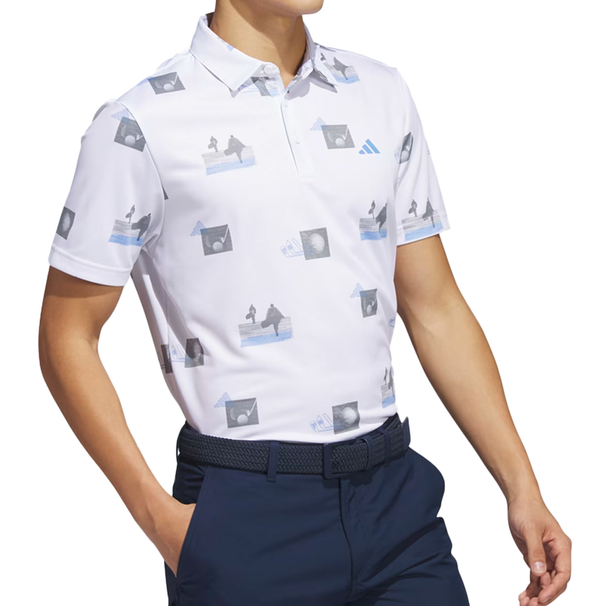Adidas Golf Men's Allover-Print Polo Shirt