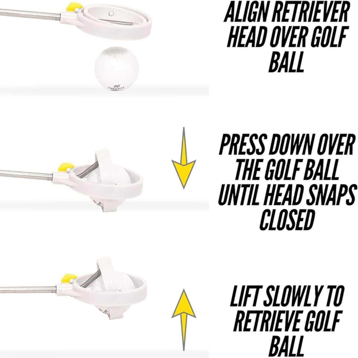 I Gotcha 10' Compact Stainless Steel Golf Ball Retriever – Telescoping Portable Water Ball Picker