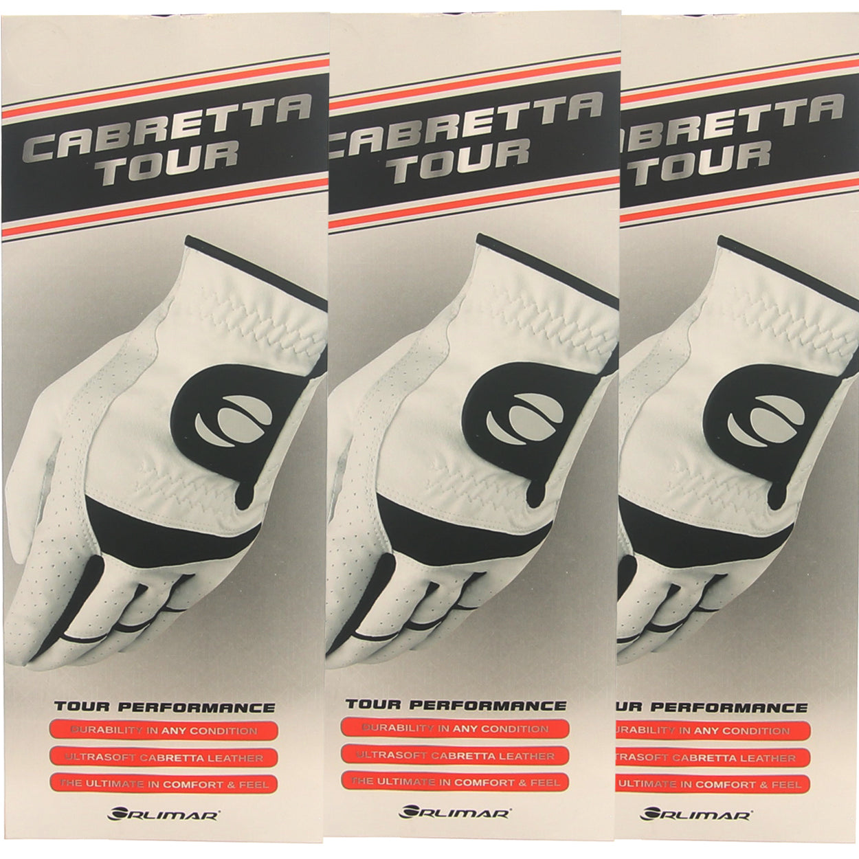Orlimar Men's Tour Cabretta Leather Golf Gloves (3-Pack)