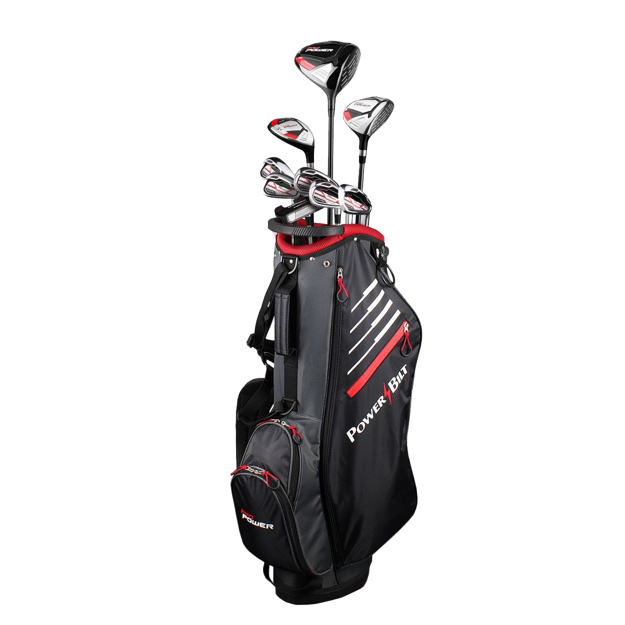 PowerBilt Golf Men’s Pro Power RH TALL Set – Driver, Wood, Hybrid, Irons, Putter & Bag