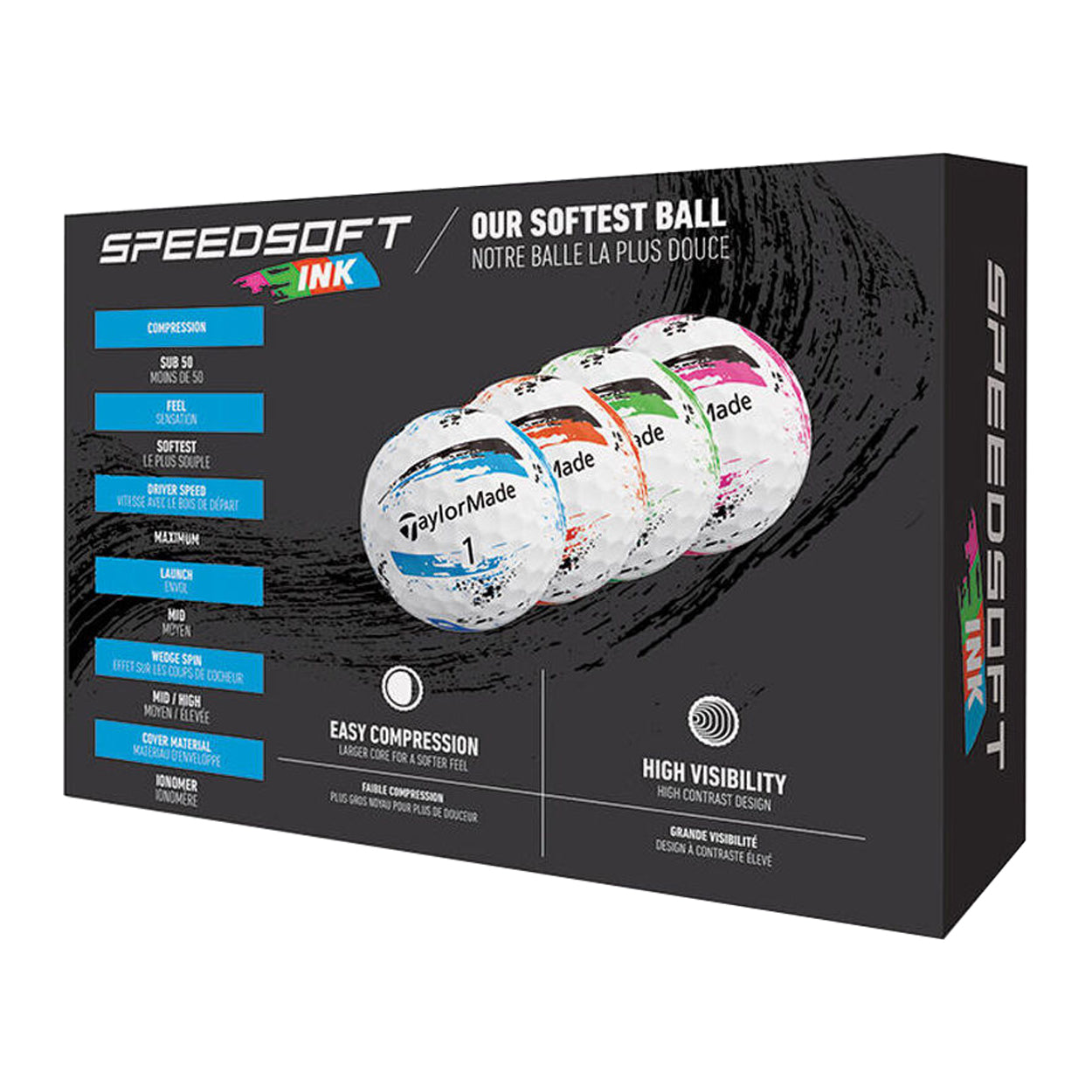 TaylorMade SpeedSoft Ink Golf Balls (12 Balls - New - In Retail Package)
