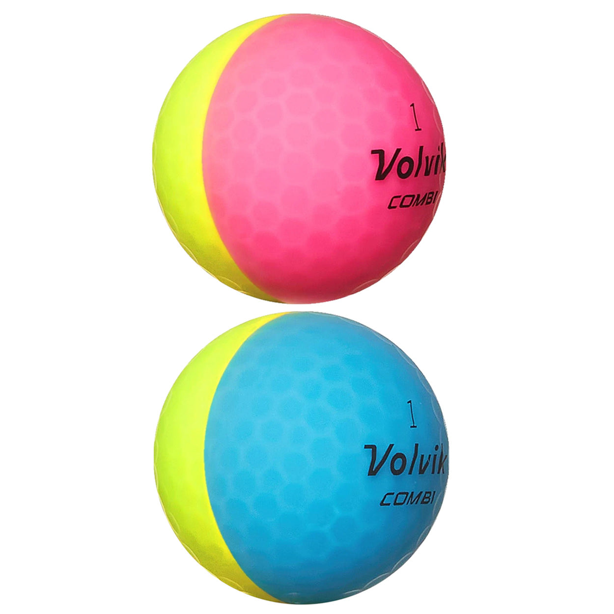 Volvik 2024 Vivid Combi Matte Finish Golf Balls (6 Balls - New - Retail Package)