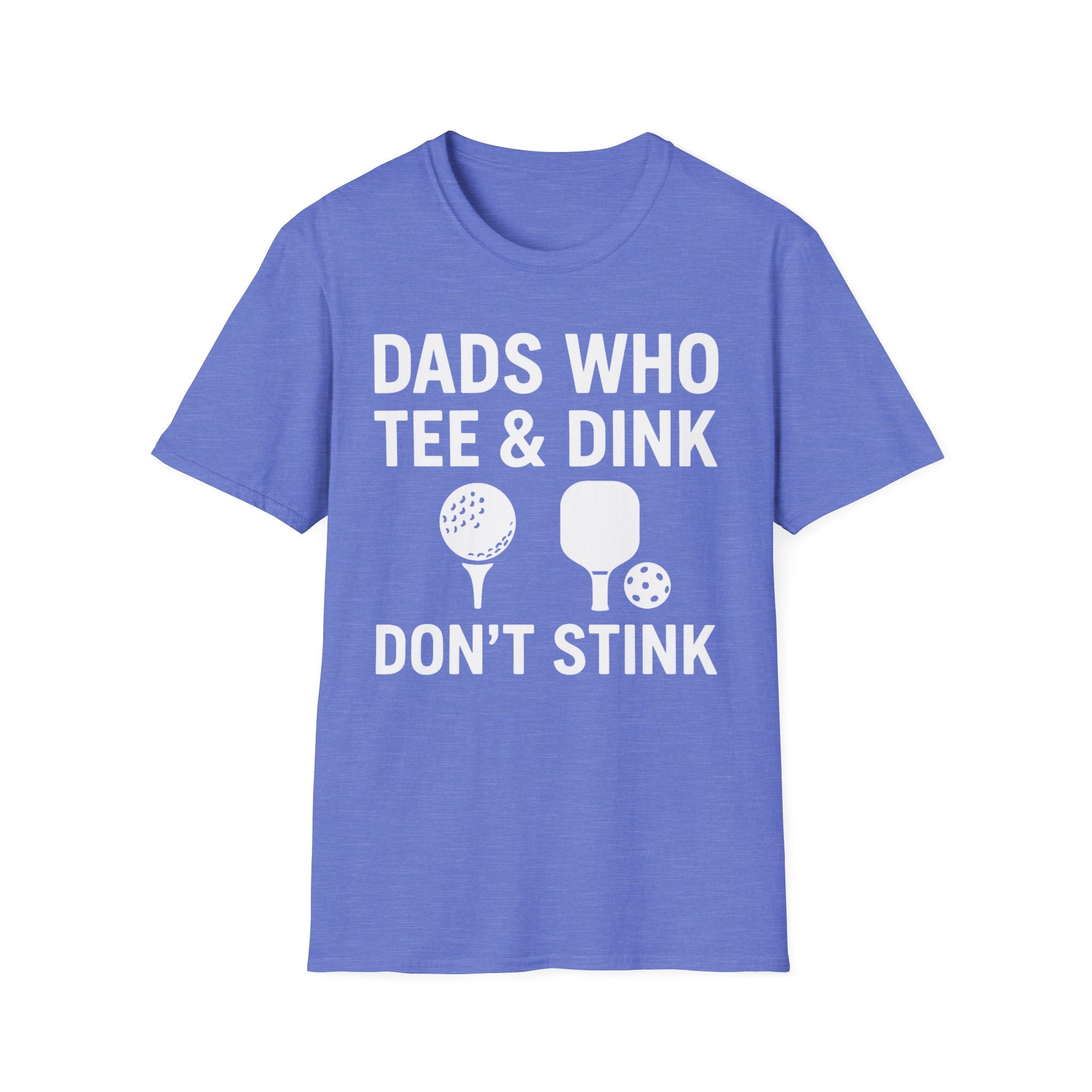 Dads Who Tee & Dink T-Shirt, Pickleball & Golf, Unisex Softstyle Tee, Father's Day Apparel, Golfer Humor Shirt, Casual Wear
