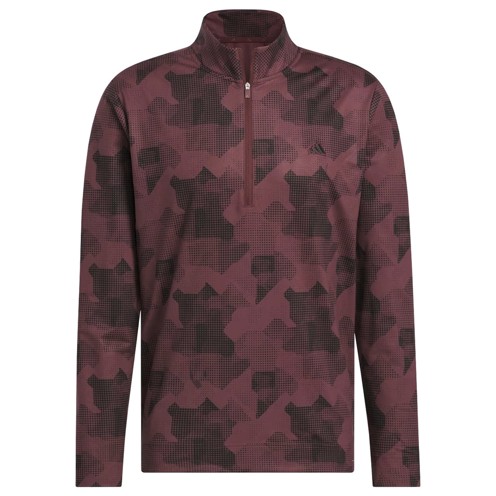 Adidas Go-To Printed Quarter-Zip Pullover – Lightweight Performance Golf Layer for Men