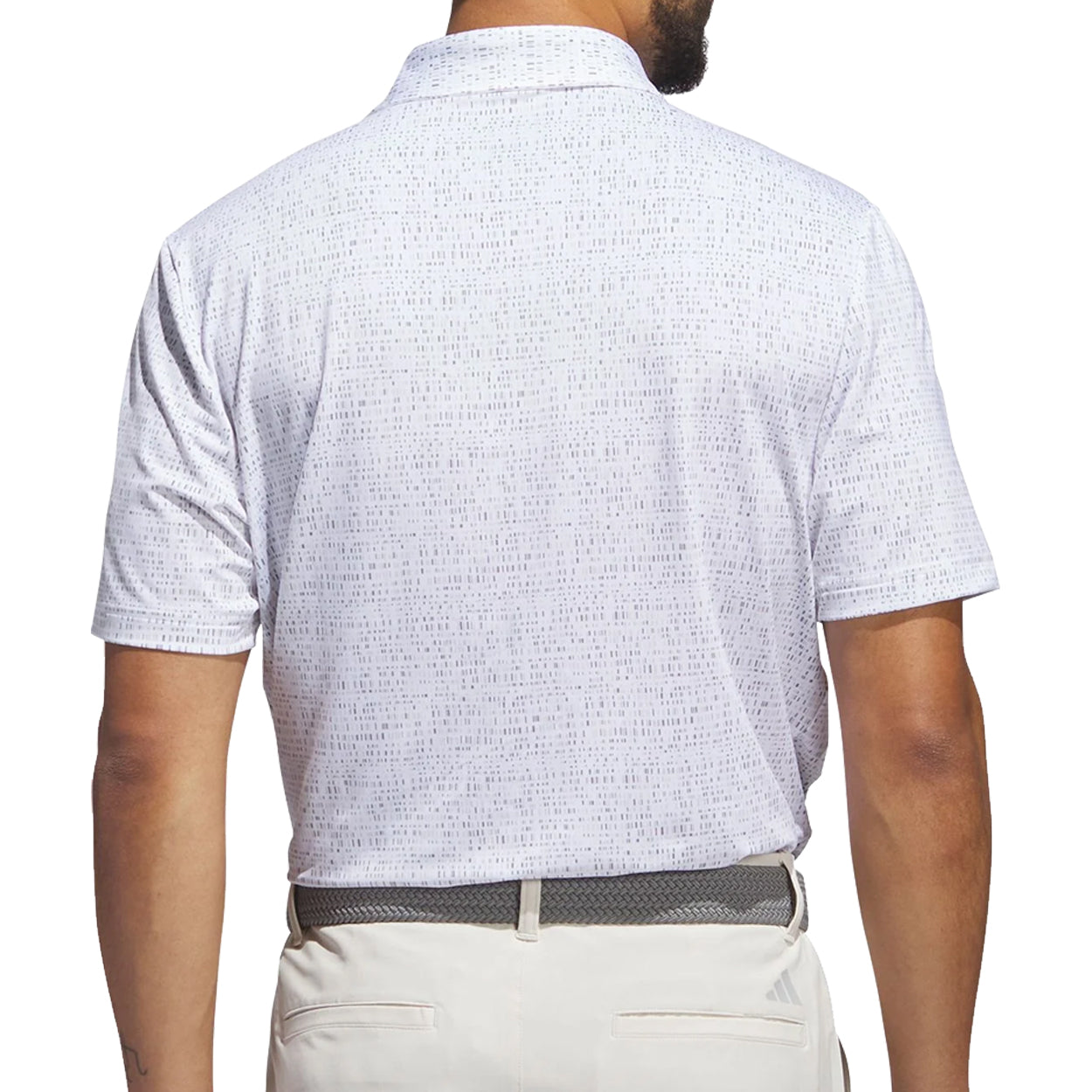 Adidas Men's Ultimate365 Power Grid Print Golf Polo Shirt – Moisture-Wicking, Stretch Performance
