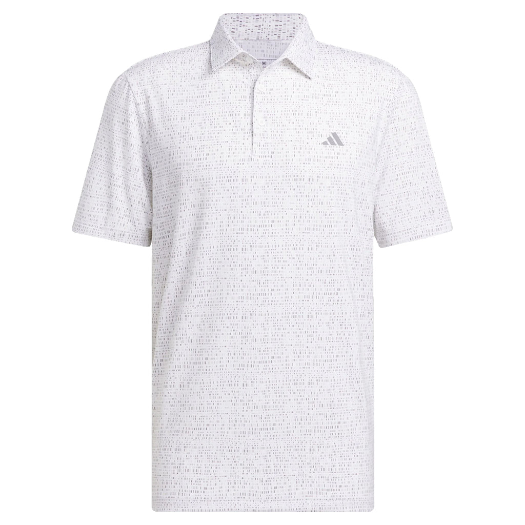 Adidas Men's Ultimate365 Power Grid Print Golf Polo Shirt – Moisture-Wicking, Stretch Performance