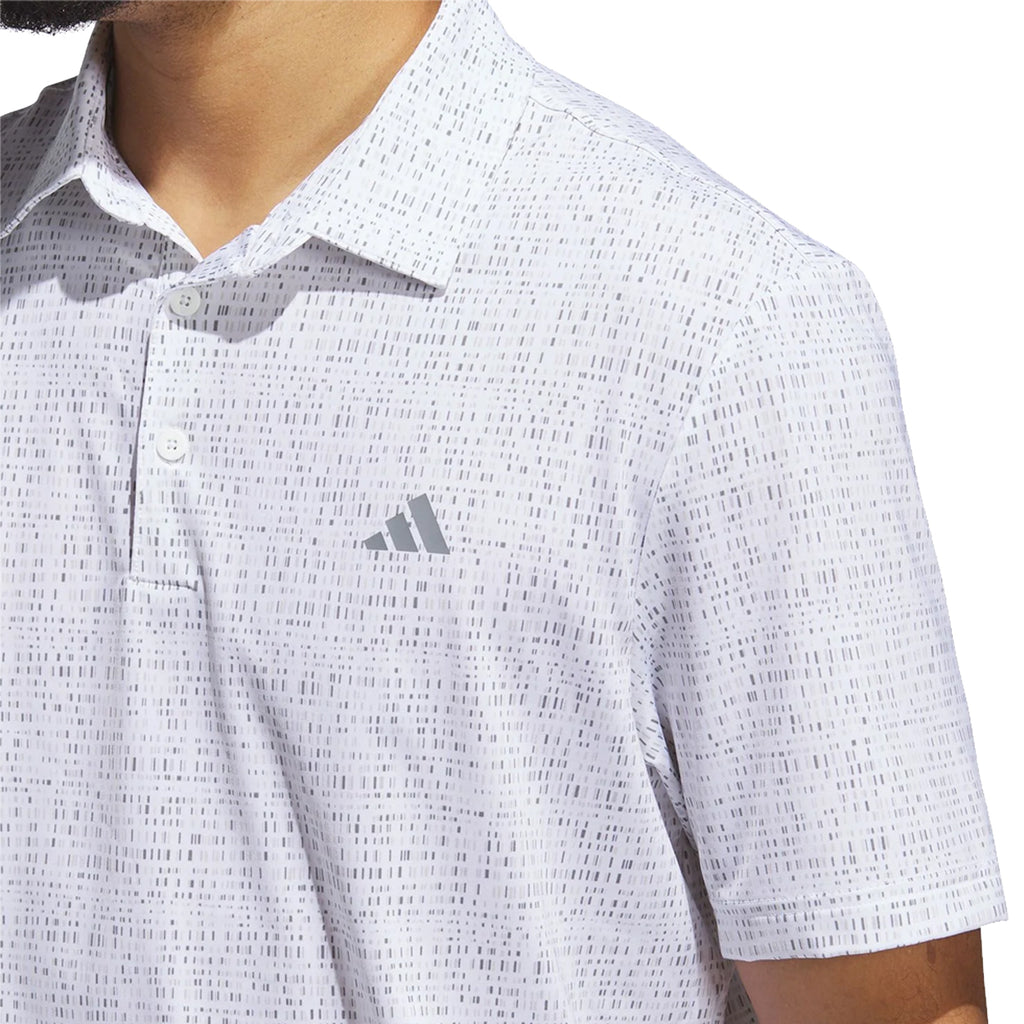 Adidas Men's Ultimate365 Power Grid Print Golf Polo Shirt – Moisture-Wicking, Stretch Performance