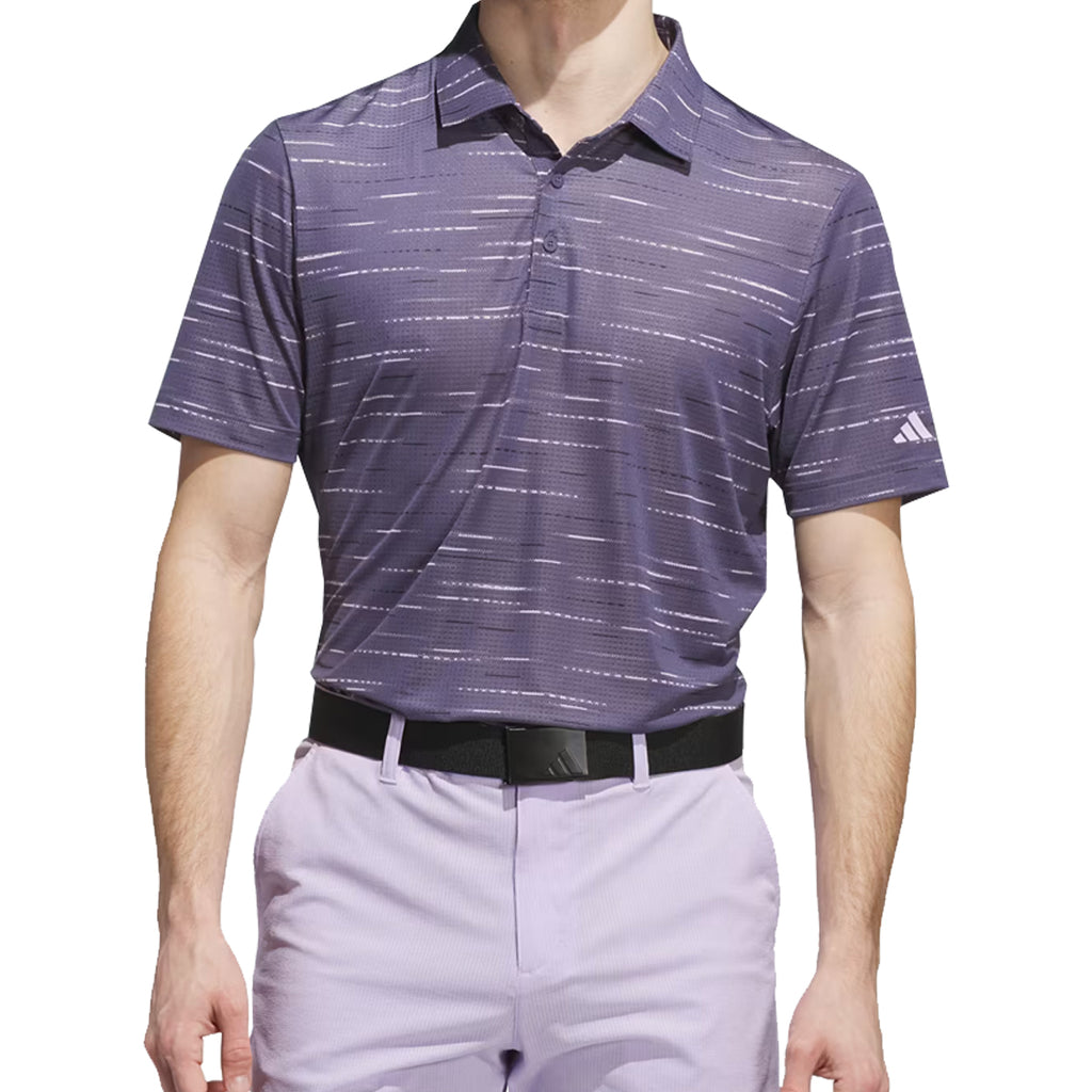 Adidas Golf Men’s Ultimate365 Mesh Glimmer Print Polo Shirt – Breathable, Performance Fit