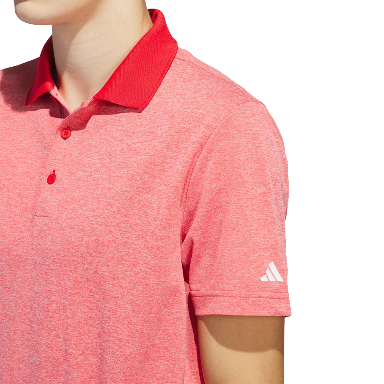 Adidas Adi Performance Heathered Polo Golf Shirt – Moisture-Wicking, Stretch Fabric