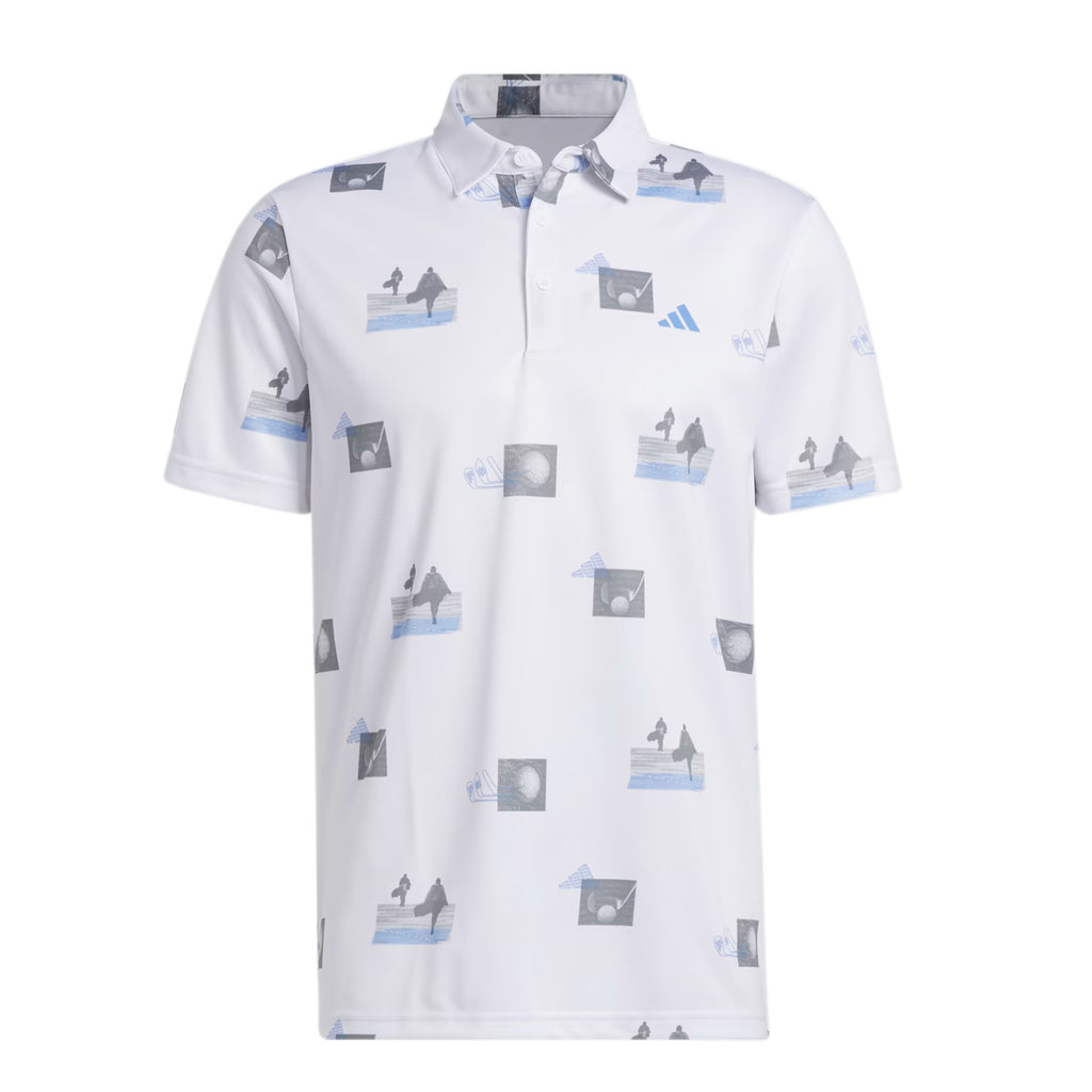 Adidas Golf Men's Allover-Print Polo Shirt