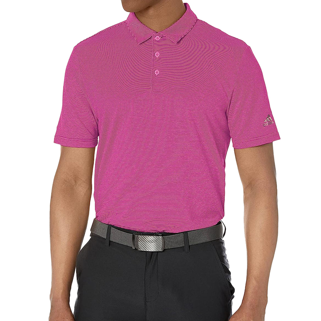 Adidas Men's Ottoman Striped Polo Golf Shirt