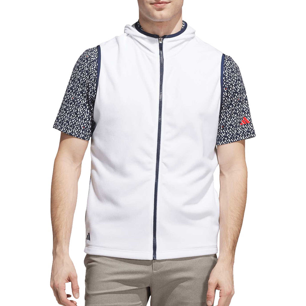Adidas Ultimate365 Golf Fleece Hooded Vest - Men's Full-Zip Performance Layer