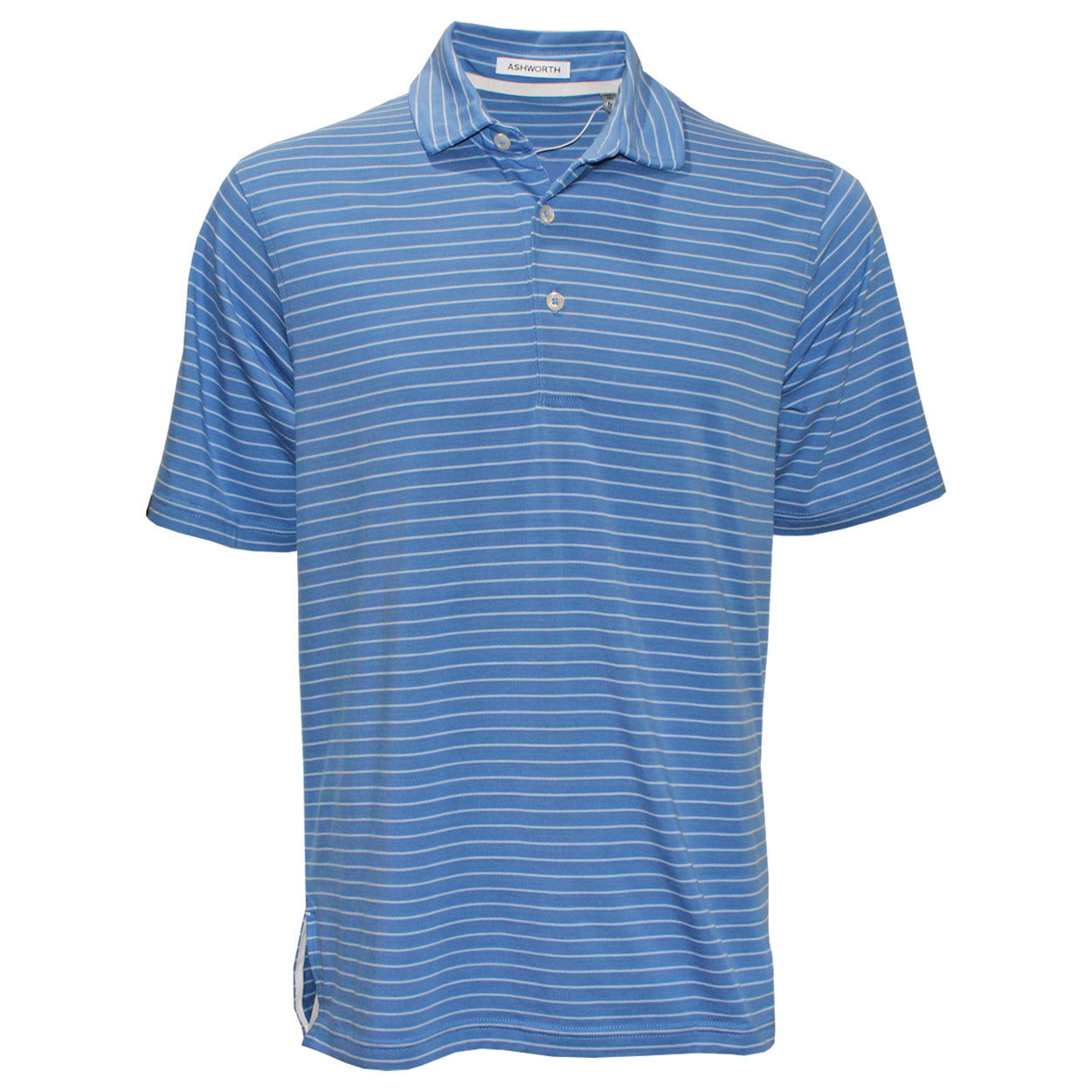 Ashworth Men's Listado Stripe Polo Golf Shirt – Performance Moisture-Wicking Golf Top
