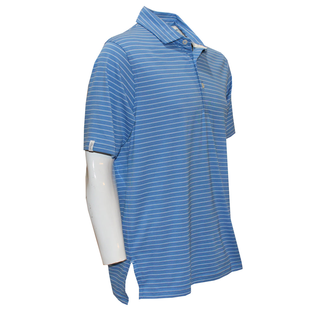 Ashworth Men's Listado Stripe Polo Golf Shirt – Performance Moisture-Wicking Golf Top