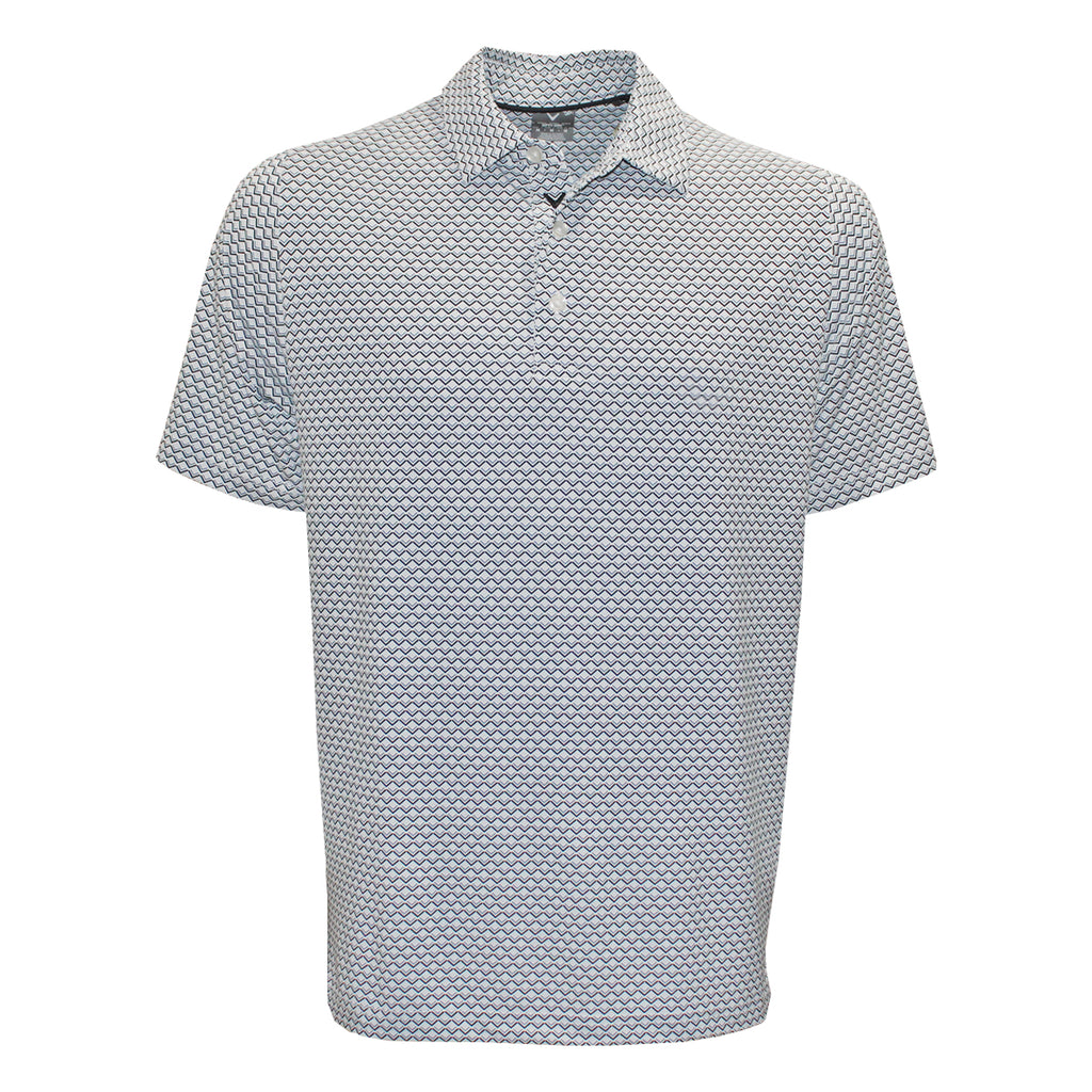 Callaway Golf Men’s Chevron Printed Polo Shirt–Moisture Wicking, Stretch Fabric