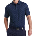 Callaway Men's All-Over Chevron Printed Short Sleeve Golf Polo –Moisture Wicking, Stretch Fabric