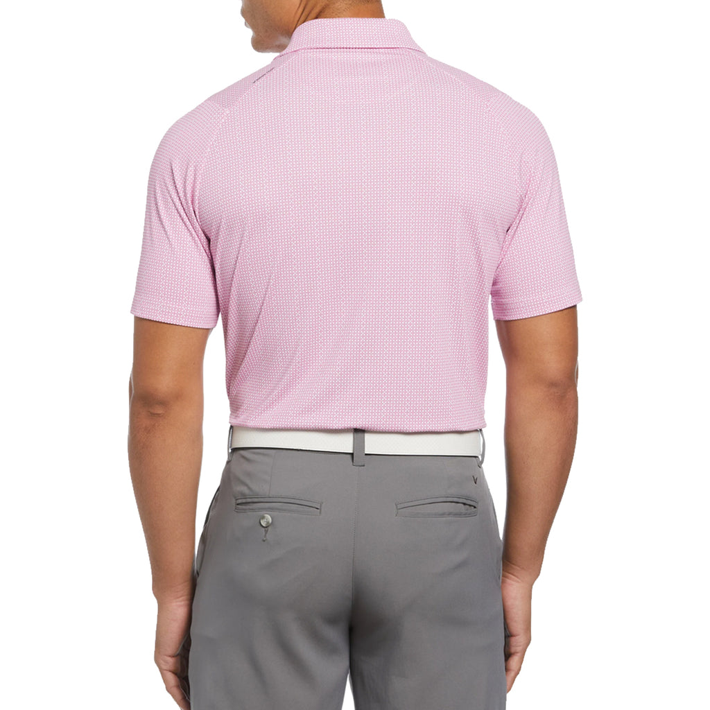 Callaway Men's Foulard Printed Short Sleeve Golf Polo – Moisture Wicking Performance Shirt