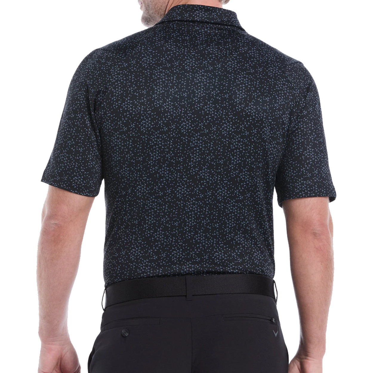Callaway Men's All-Over Mini Chevron Printed Golf Polo –Moisture Wicking, Stretch Fabric