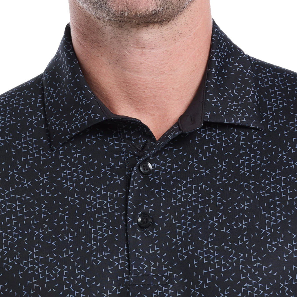 Callaway Men's All-Over Mini Chevron Printed Golf Polo –Moisture Wicking, Stretch Fabric