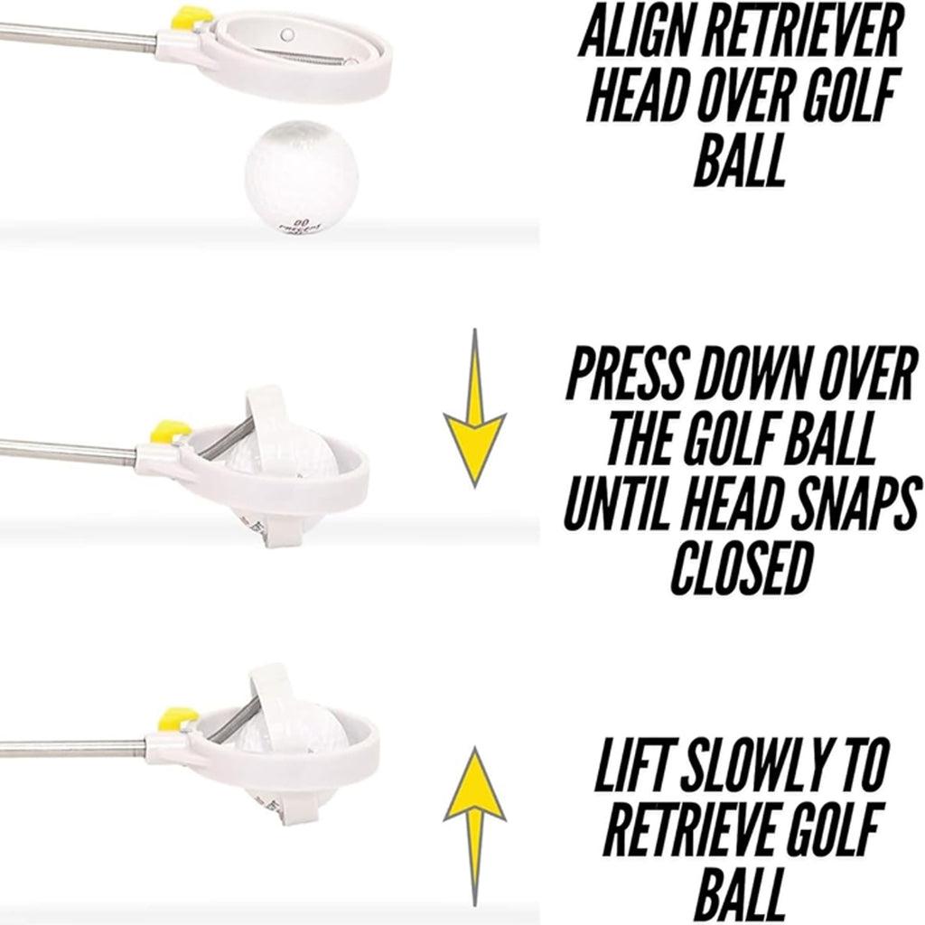 I Gotcha 10' Compact Stainless Steel Golf Ball Retriever – Telescoping Portable Water Ball Picker