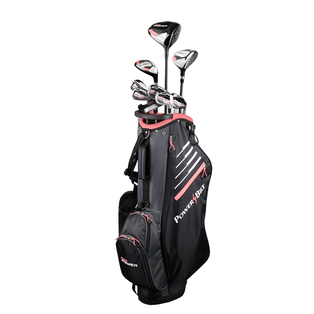 PowerBilt Golf Women’s Pro Power Graphite Shaft Set – Driver, Wood, Hybrid, Irons, Putter & Bag