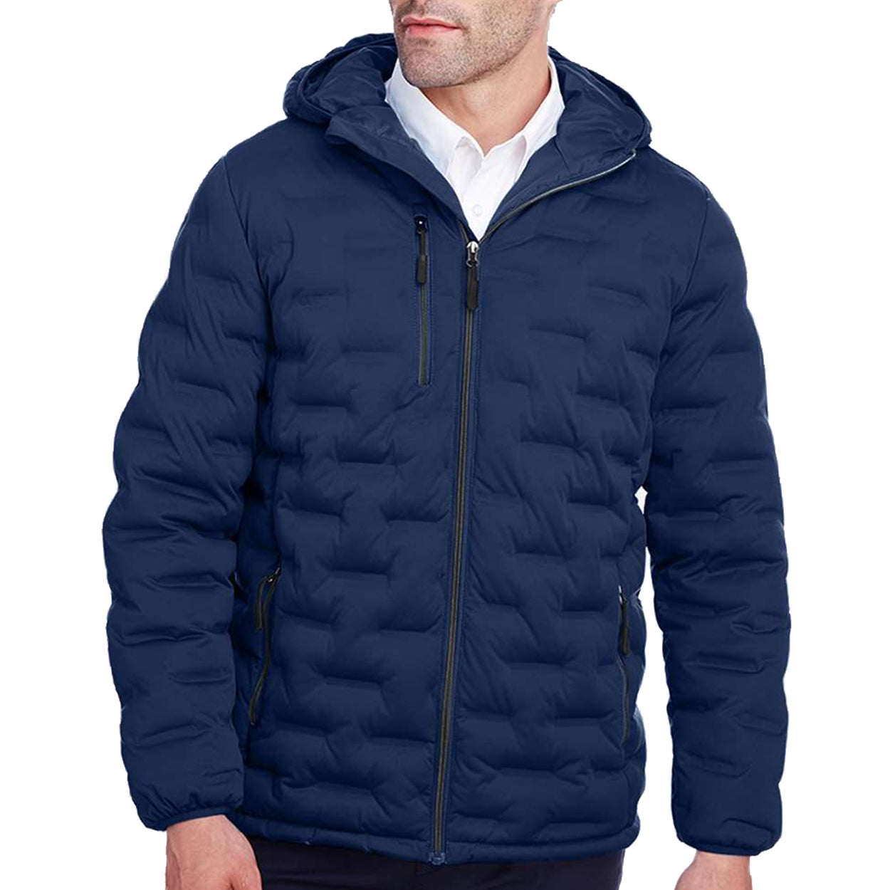North End Men’s Loft Puffer Hooded Golf Jacket – Lightweight Insulated Quilted Coat for Warmth & Comfort