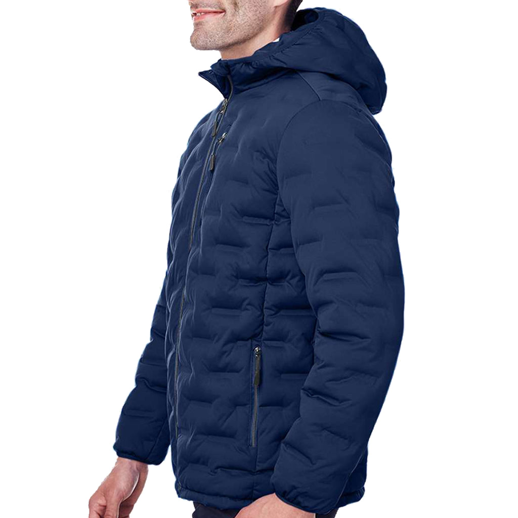 North End Men’s Loft Puffer Hooded Golf Jacket – Lightweight Insulated Quilted Coat for Warmth & Comfort