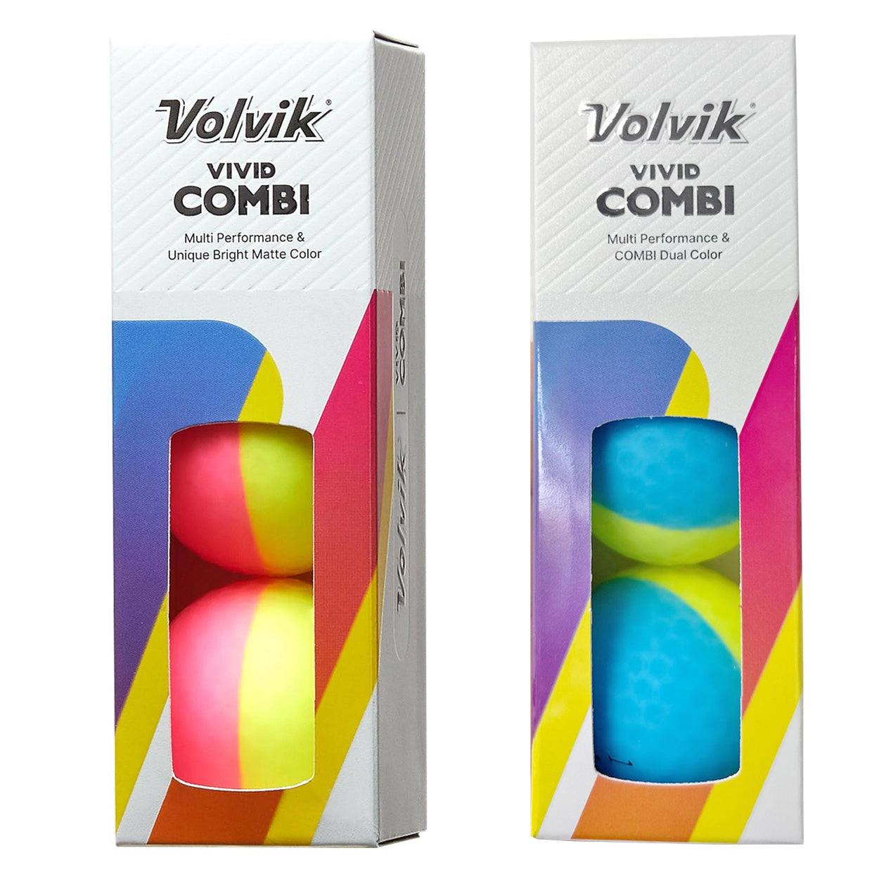 Volvik 2024 Vivid Combi Matte Finish Golf Balls (6 Balls - New - Retail Package)