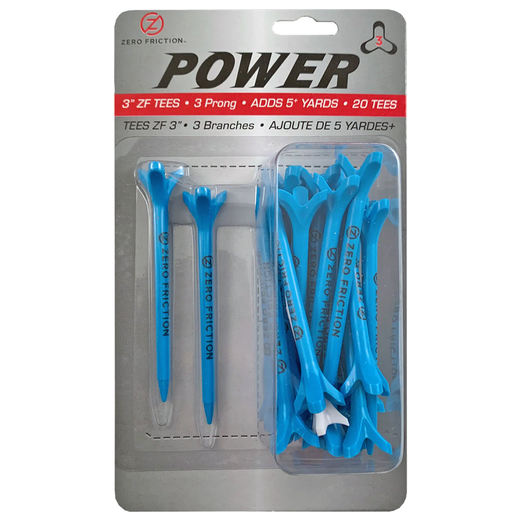 Zero Friction Power3 Plastic 3-Prong 3" Golf Tees (20 pieces)